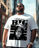 Herren-T-Shirt Biggie Graphic in Übergröße, kurzärmlig